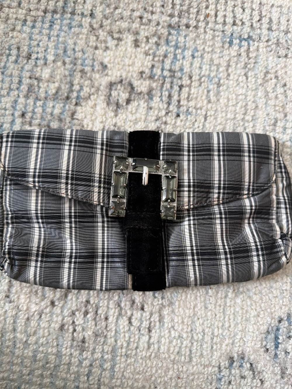 nwt Vintage J crew silk  plaid clutch